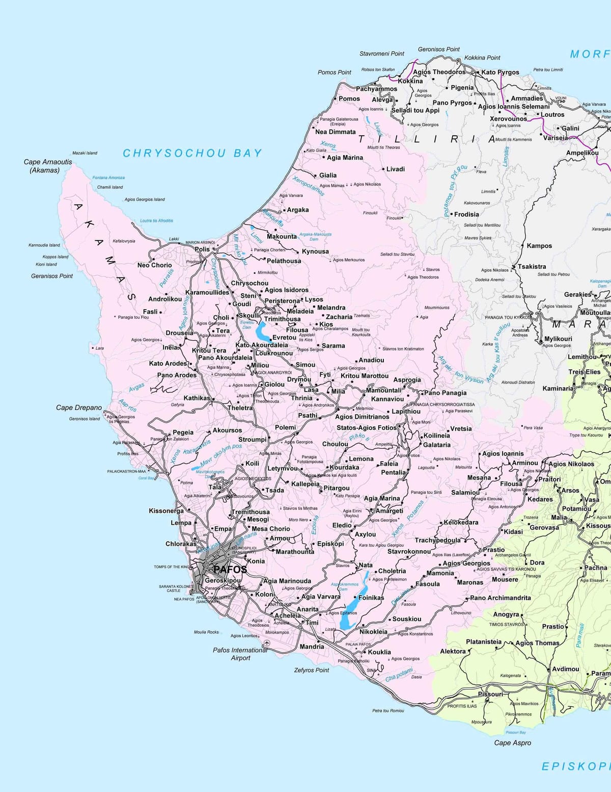 ielu karte paphos, Kipra