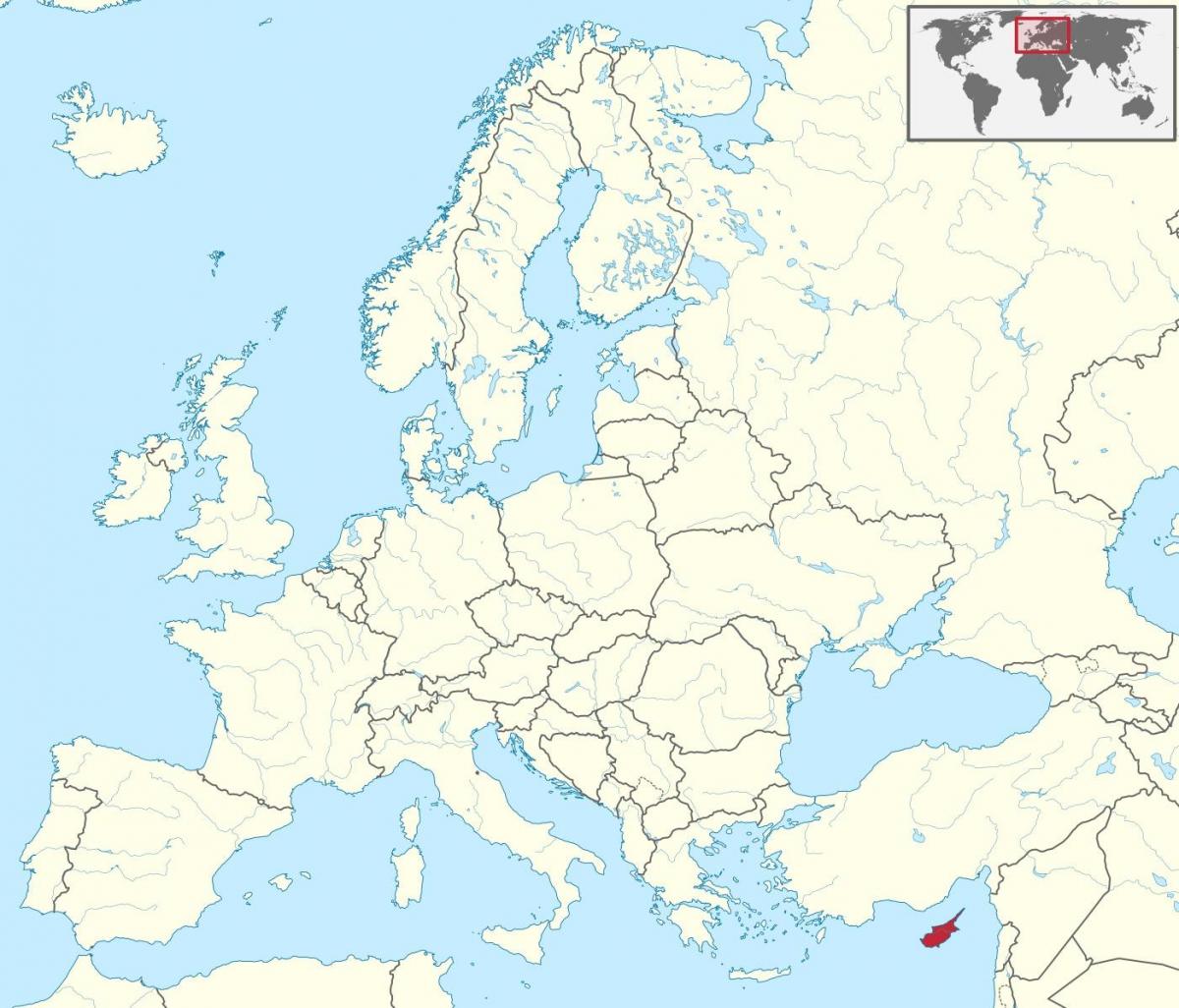 pasaules kartes, kas parāda Kipra