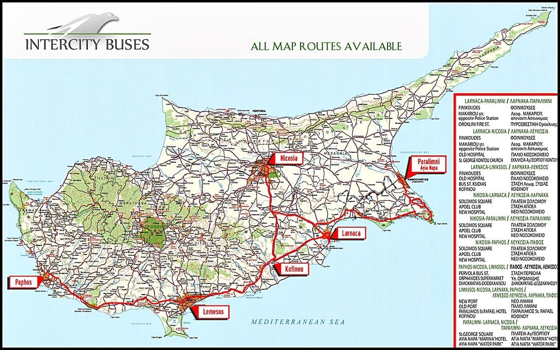 Kipra autobusu maršruta karte