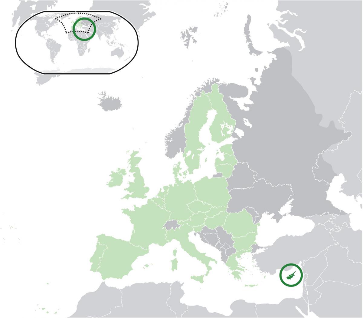 eiropas karte rāda, Kipra