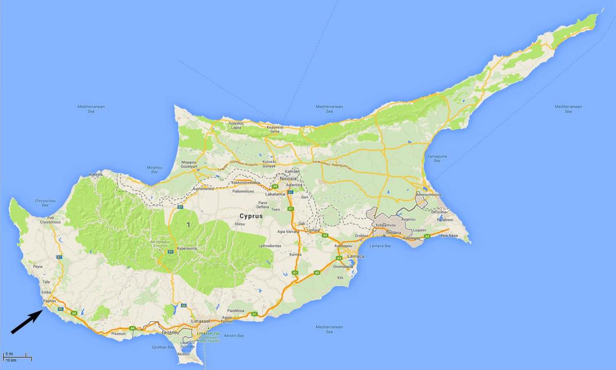 karti Kipras rāda lidostas