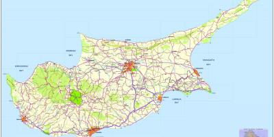 Karte ceļu Kipra