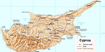 Detalizēta karte Kipras sala