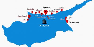 Ziemeļu Kipra ceļu karte